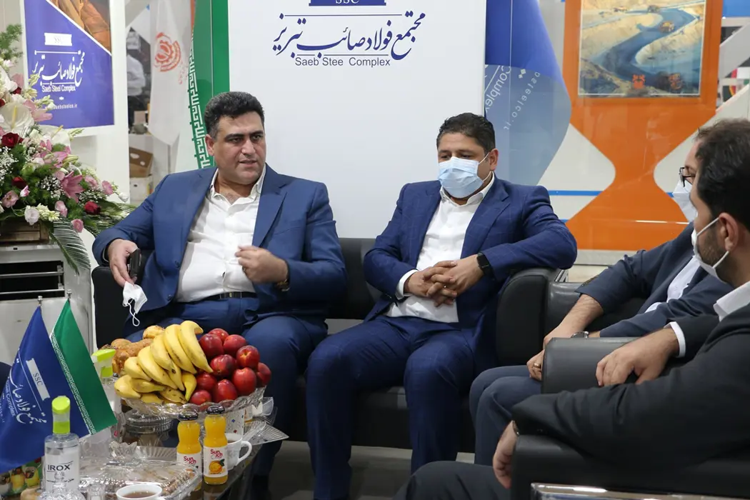حضور مدیریت عامل و هیئت همراه صنایع فولاد خورشید راسا در غرفه مجتمع فولاد صائب تبریز
